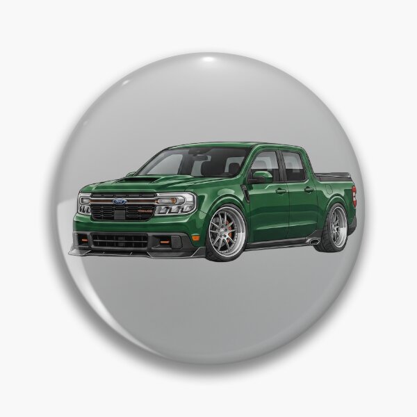 Item preview, Custom Ford Maverick Tremor Lowered Green Sport Truck Illustration designed and sold by Motorline44.