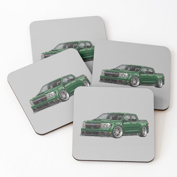 Item preview, Custom Ford Maverick Tremor Lowered Green Sport Truck Illustration designed and sold by Motorline44.