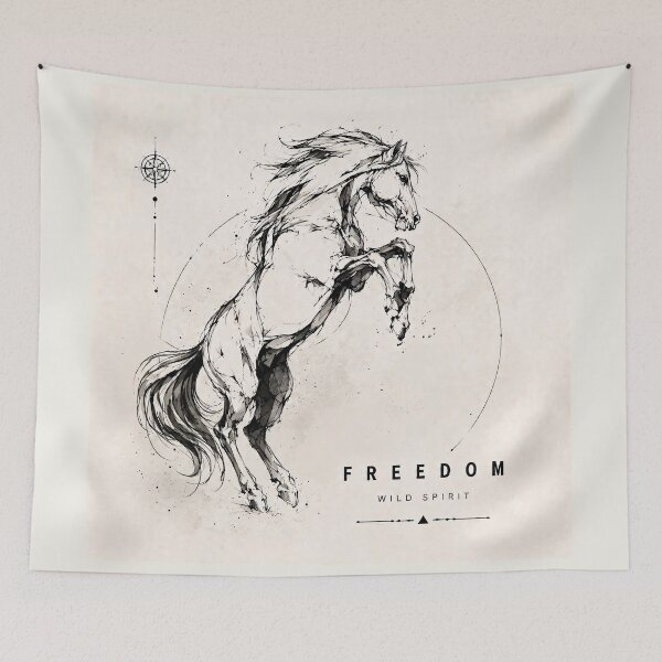 Item preview, Freedom - Wild Horse Ink Drawing designed and sold by thirtyonestars.