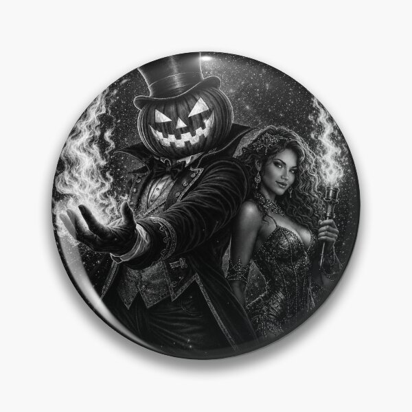 Item preview, Headless Horseman Fire Magician Black and White – Gothic Circus Fantasy Art designed and sold by TheHorsemanRidesAgain.