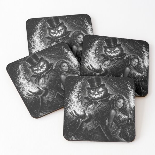 Item preview, Headless Horseman Fire Magician Black and White – Gothic Circus Fantasy Art designed and sold by TheHorsemanRidesAgain.