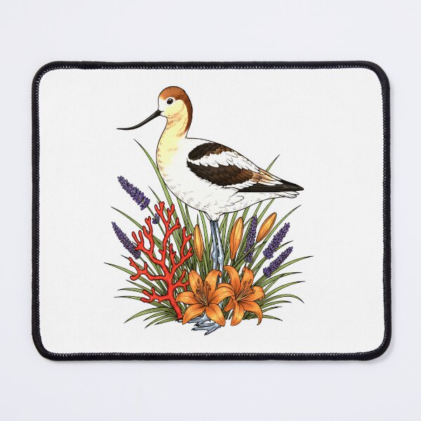 Item preview, Avocet Bird With Orange Lilies designed and sold by Birdhaus-Studio.