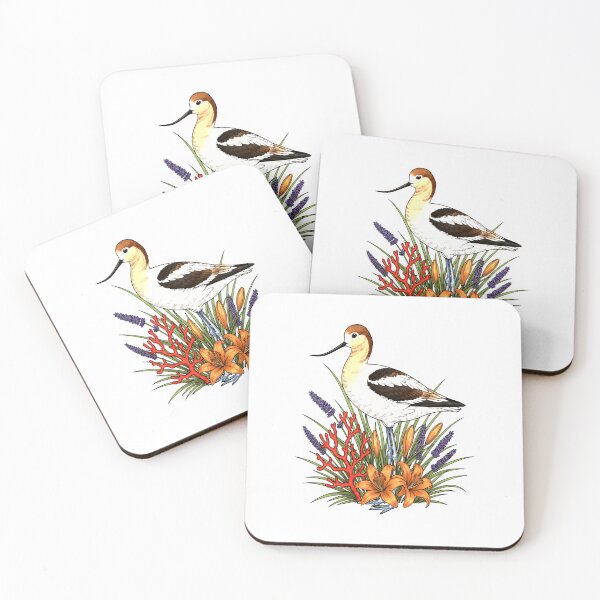 Item preview, Avocet Bird With Orange Lilies designed and sold by Birdhaus-Studio.