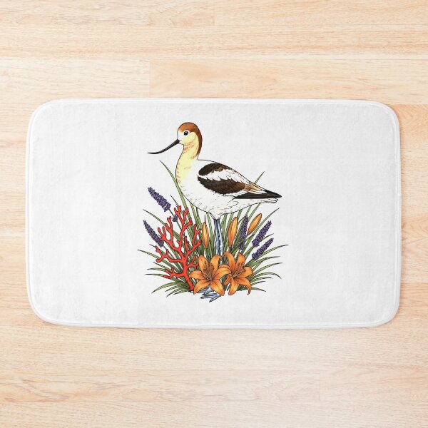 Item preview, Avocet Bird With Orange Lilies designed and sold by Birdhaus-Studio.