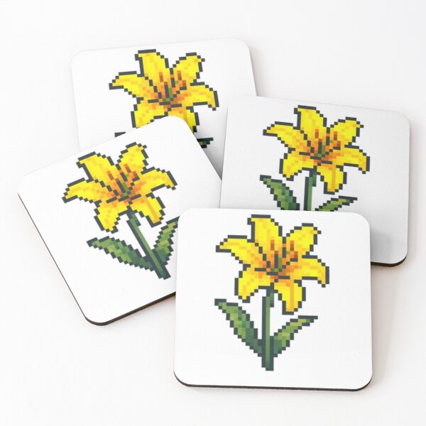Item preview, Pixel Art Lily Flower Print | Retro Gaming Floral Design | Cute 8 Bit Yellow Flower Gift designed and sold by The-SilentPlace.