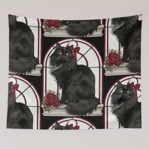 Item preview, Retro black cat designed and sold by MendaciousMina.