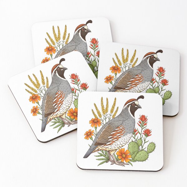 Item preview, California Quail And Desert Flora designed and sold by Birdhaus-Studio.