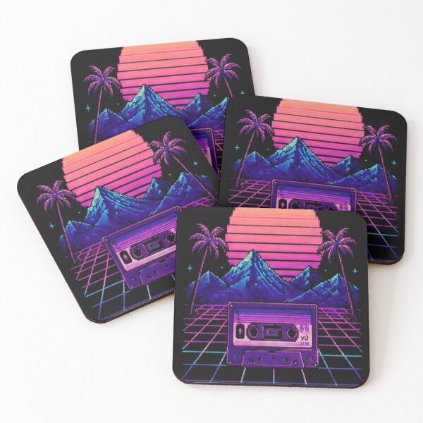 Item preview, Retro 80s Synthwave Cassette Tape Vaporwave Grid T-Shirt designed and sold by weeomano.