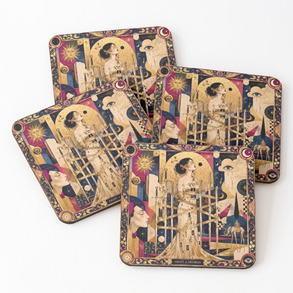 Item preview, Eight of Swords - Klimt's Blind Goddess, Mystic Tarot and Surreal Dream designed and sold by Natalia-Vlad.