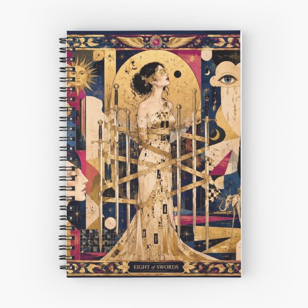 Item preview, Eight of Swords - Klimt's Blind Goddess, Mystic Tarot and Surreal Dream designed and sold by Natalia-Vlad.