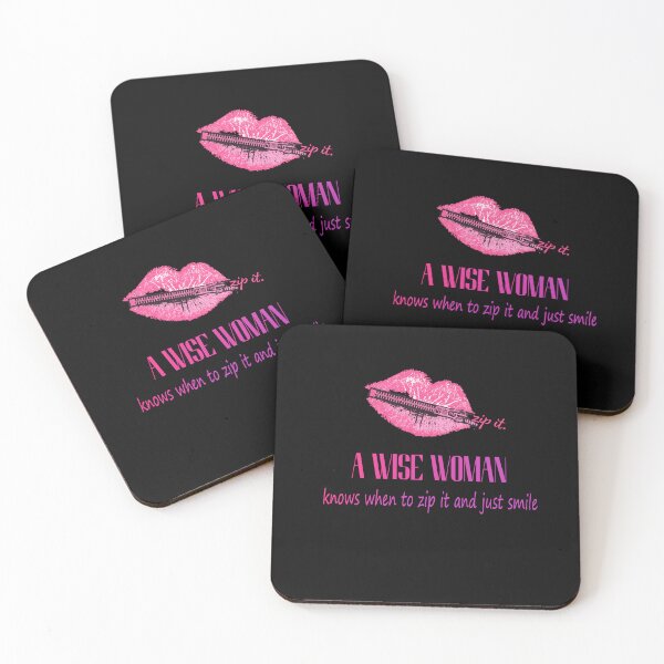 Item preview, A Wise Woman Knows When To Zip It And Just Smile Retro Lips Graphic designed and sold by Dinaelsherkawy.