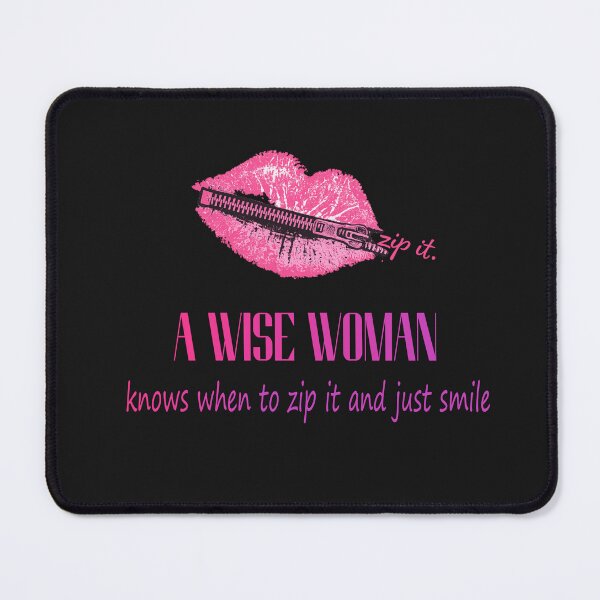 Item preview, A Wise Woman Knows When To Zip It And Just Smile Retro Lips Graphic designed and sold by Dinaelsherkawy.