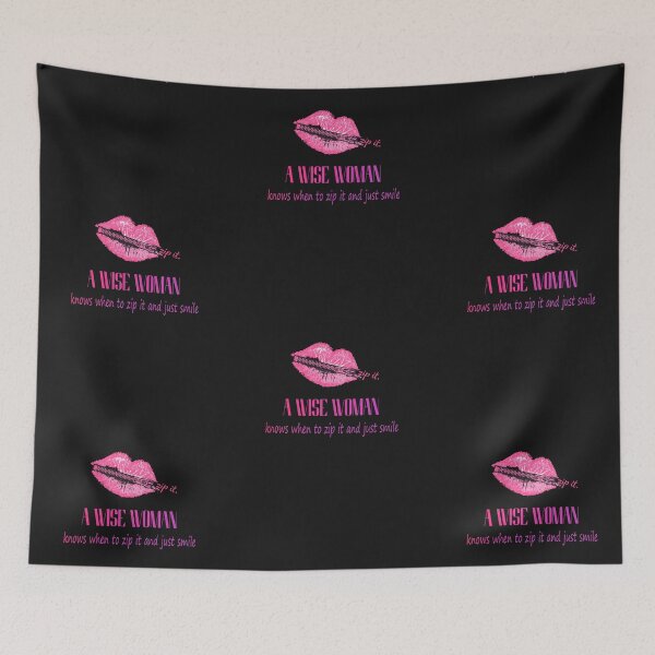 Item preview, A Wise Woman Knows When To Zip It And Just Smile Retro Lips Graphic designed and sold by Dinaelsherkawy.