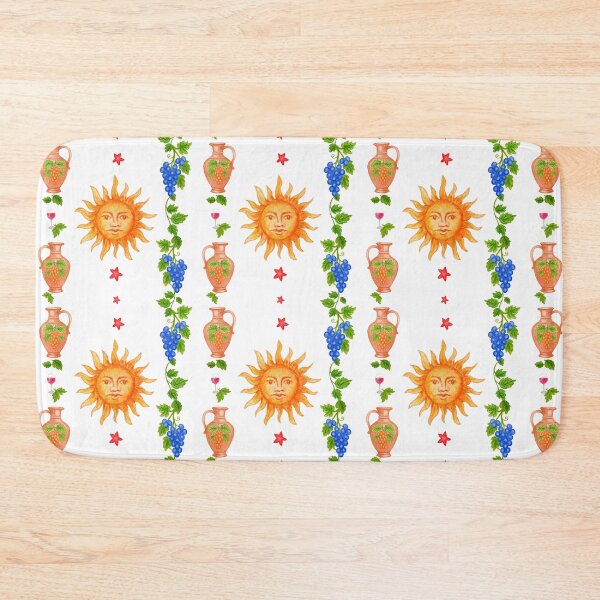 Item preview, Portuguese Folk – Sun, Grapevines & Terracotta Jugs on Porcelain White designed and sold by Piret Victoria Ribas.
