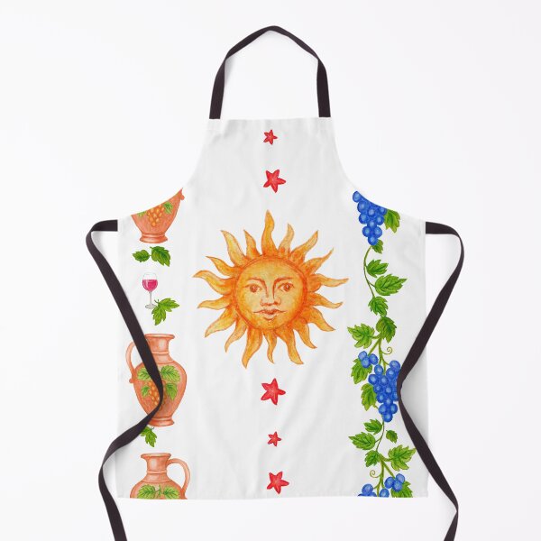 Item preview, Portuguese Folk – Sun, Grapevines & Terracotta Jugs on Porcelain White designed and sold by Piret Victoria Ribas.