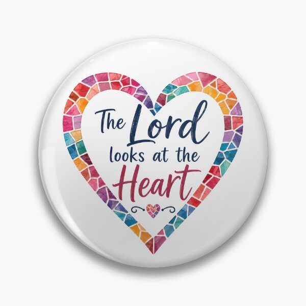 Item preview, The Lord Looks at the Heart – 1 Samuel 16:7 Christian Mosaic Heart designed and sold by Stubblejumper Artworks.