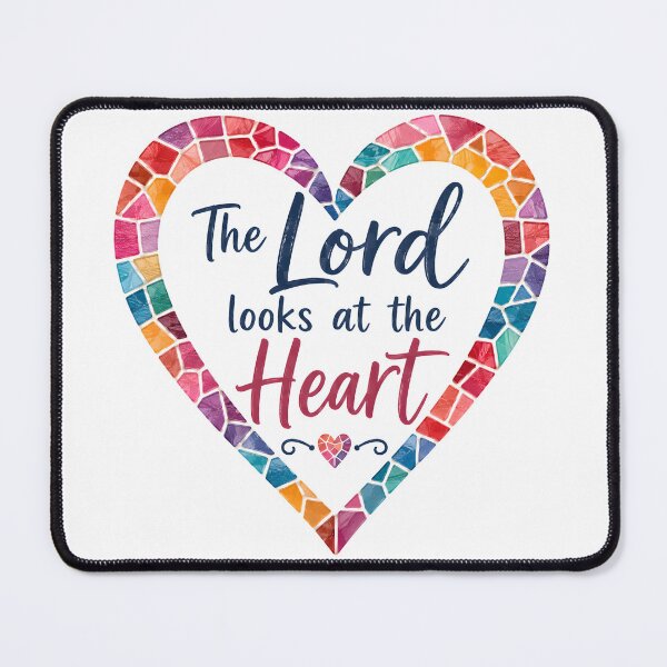 Item preview, The Lord Looks at the Heart – 1 Samuel 16:7 Christian Mosaic Heart designed and sold by Stubblejumper Artworks.
