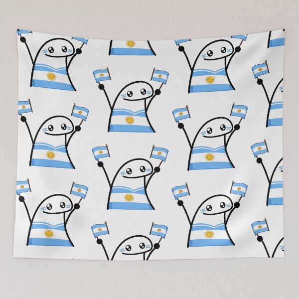 Item preview, Kawaii Character Celebrating Argentina | Argentine Patriotic Fan Art designed and sold by HeyHas.