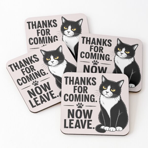 Item preview, You Leaving Already Funny Sarcastic Black Cat Bold Typography Humor Art designed and sold by PrintAura15.