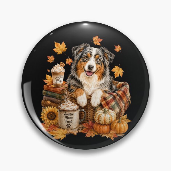Item preview, Cute Autumn Australian Shepherd Pumpkin Patch designed and sold by Cute & Sassy Custom Gifting Boutiques.