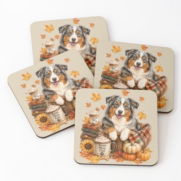 Item preview, Cute Autumn Australian Shepherd Pumpkin Patch designed and sold by tamdevo1.
