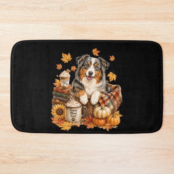 Item preview, Cute Autumn Australian Shepherd Pumpkin Patch designed and sold by tamdevo1.