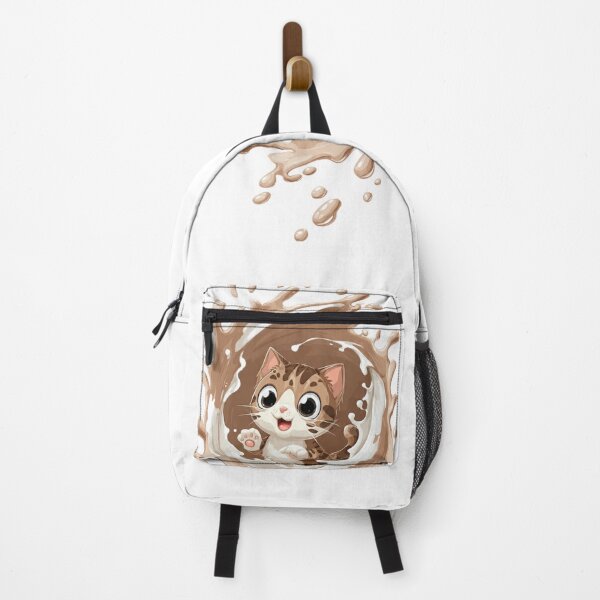 Item preview, Cute Kitten Splashing in Chocolate Milk designed and sold by Moody Vibes Studio.