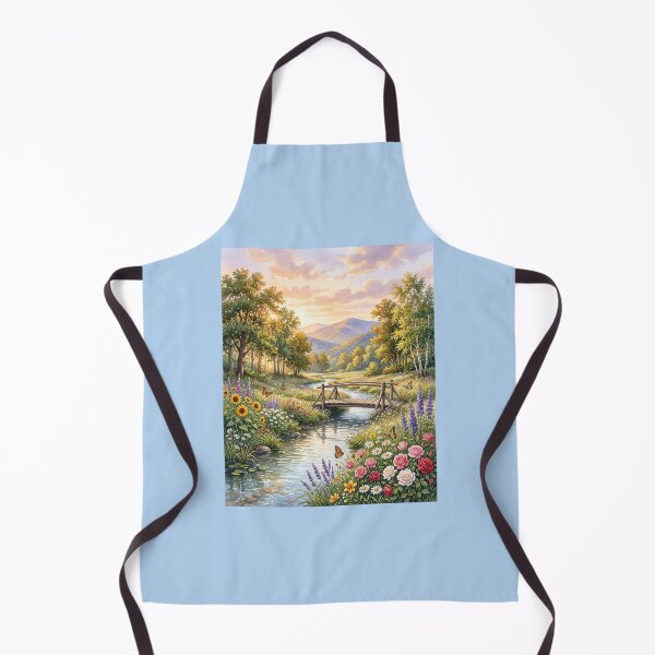 Item preview, Footbridge Over Wildflower Stream Sunset designed and sold by amusefullife.