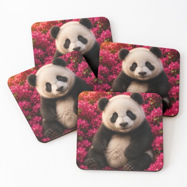 Item preview, Cute Baby Panda in Pink Flowers designed and sold by Rohan132.