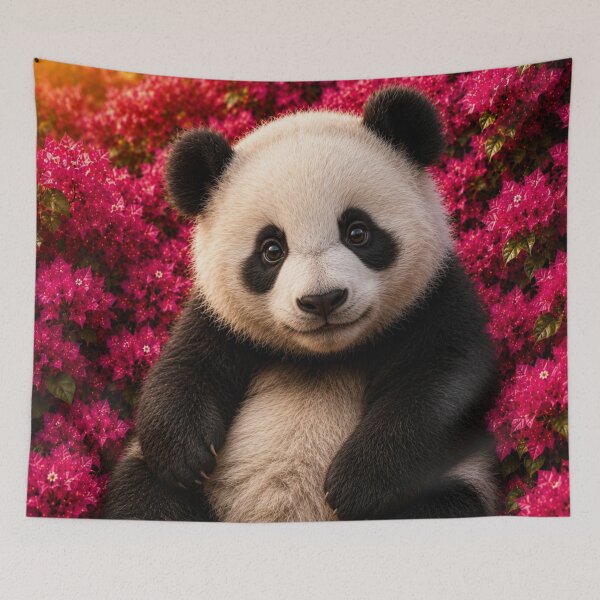 Item preview, Cute Baby Panda in Pink Flowers designed and sold by Rohan132.