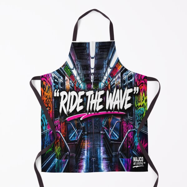 Item preview, Ride the Wave Graffiti Street Art | Urban Subway Neon Typography designed and sold by MAJCO-ART.