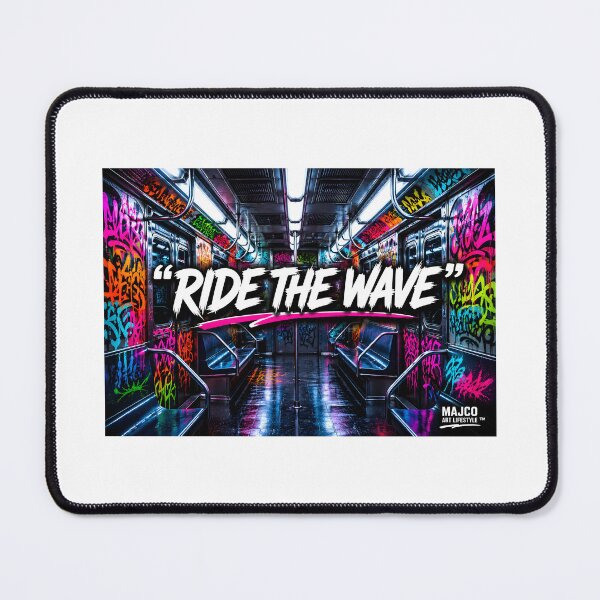 Item preview, Ride the Wave Graffiti Street Art | Urban Subway Neon Typography designed and sold by MAJCO-ART.