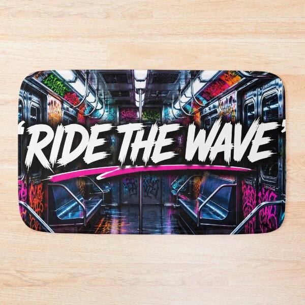 Item preview, Ride the Wave Graffiti Street Art | Urban Subway Neon Typography designed and sold by MAJCO-ART.