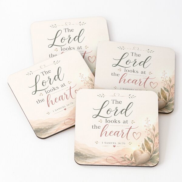 Item preview, The Lord Looks at the Heart – 1 Samuel 16:7b Floral Christian Art designed and sold by Stubblejumper Artworks.