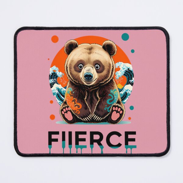 Item preview, FIERCE Tattoo Bear - Cute Humorous Ukiyo-e Japanese Wave Art designed and sold by Structure-Blue.