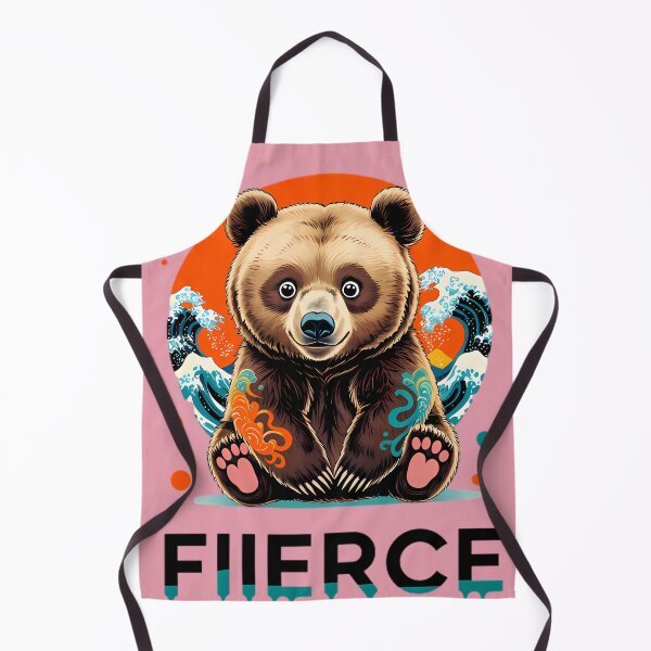 Item preview, FIERCE Tattoo Bear - Cute Humorous Ukiyo-e Japanese Wave Art designed and sold by Structure-Blue.