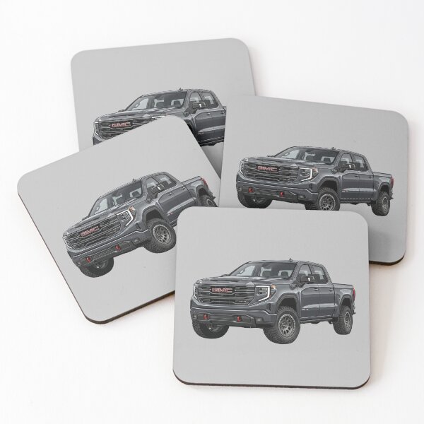 Item preview, Custom GMC Sierra AT4X Lifted Grey Offroad Pickup Truck Illustration designed and sold by Motorline44.