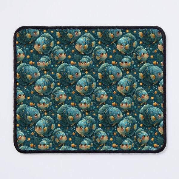 Item preview, Kawaii Chibi Discus Fish Seamless Pattern | Cute Discus Fish Repeat Print designed and sold by Moonlit Menagerie.