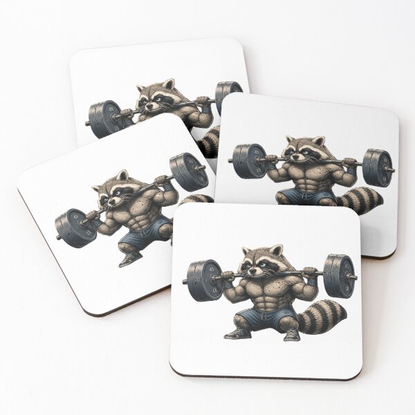 Item preview, Buff Raccoon Lifting Barbell Funny Gym Sticker - Bodybuilding Gift designed and sold by Digistore1221.