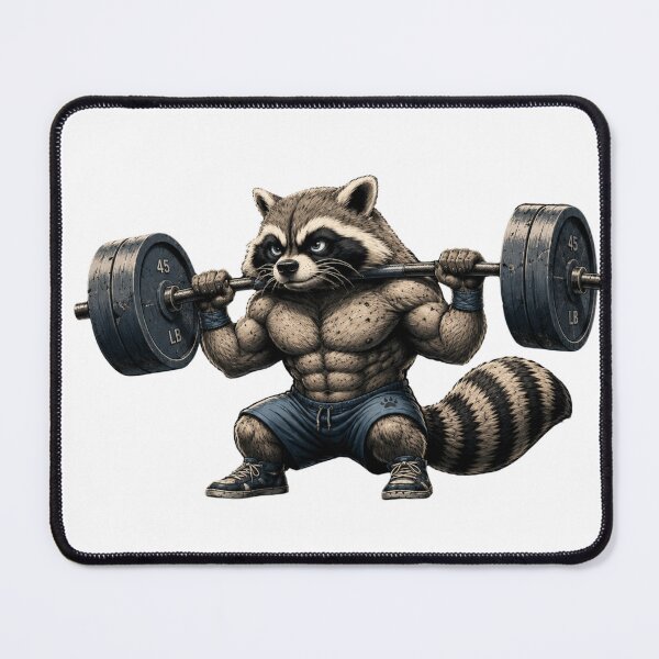Item preview, Buff Raccoon Lifting Barbell Funny Gym Sticker - Bodybuilding Gift designed and sold by Digistore1221.
