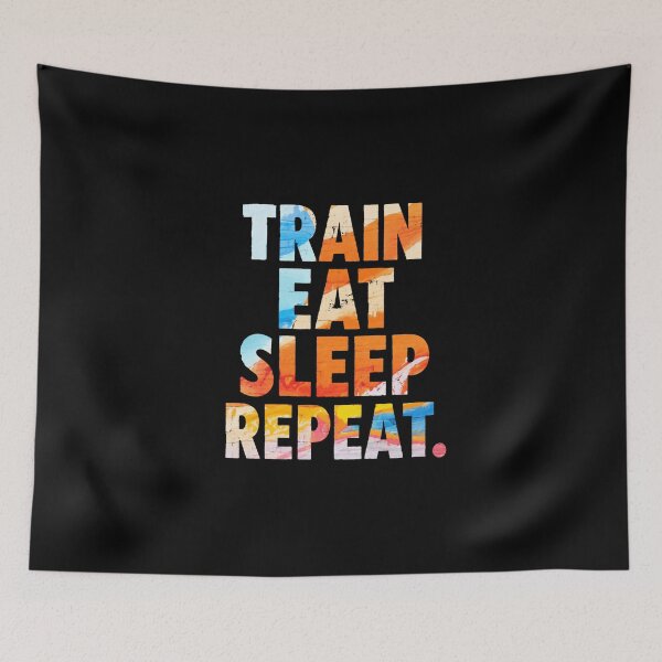 Item preview, Train Eat Sleep Repeat Gym Motivation Aesthetic Sunset Quote designed and sold by Digistore1221.