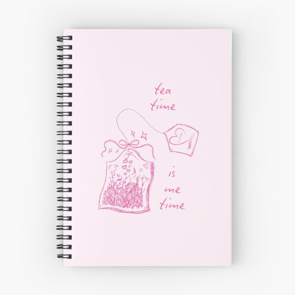 Item preview, "Tea Time Is Me Time" Pink Aesthetic Tea Enthusiast Sketch Design, Teabag Illustration with Hearts and Sparkles designed and sold by SpringTeaDesigns.