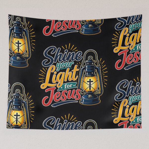 Item preview, Shine Your Light for Jesus Noir – Christian Lantern Inspirational Design designed and sold by Stubblejumper Artworks.
