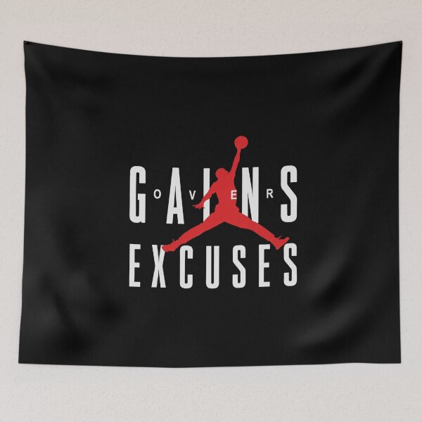 Item preview, Gains Over Excuses Gym Motivation Basketball Silhouette Graphic designed and sold by Digistore1221.