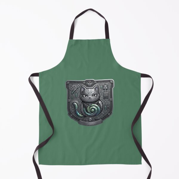 Item preview, Cybernetic Mechanical Cat Steel Shield Emblem designed and sold by mimiartes.