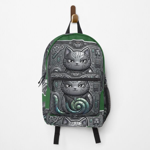 Item preview, Cybernetic Mechanical Cat Steel Shield Emblem designed and sold by mimiartes.