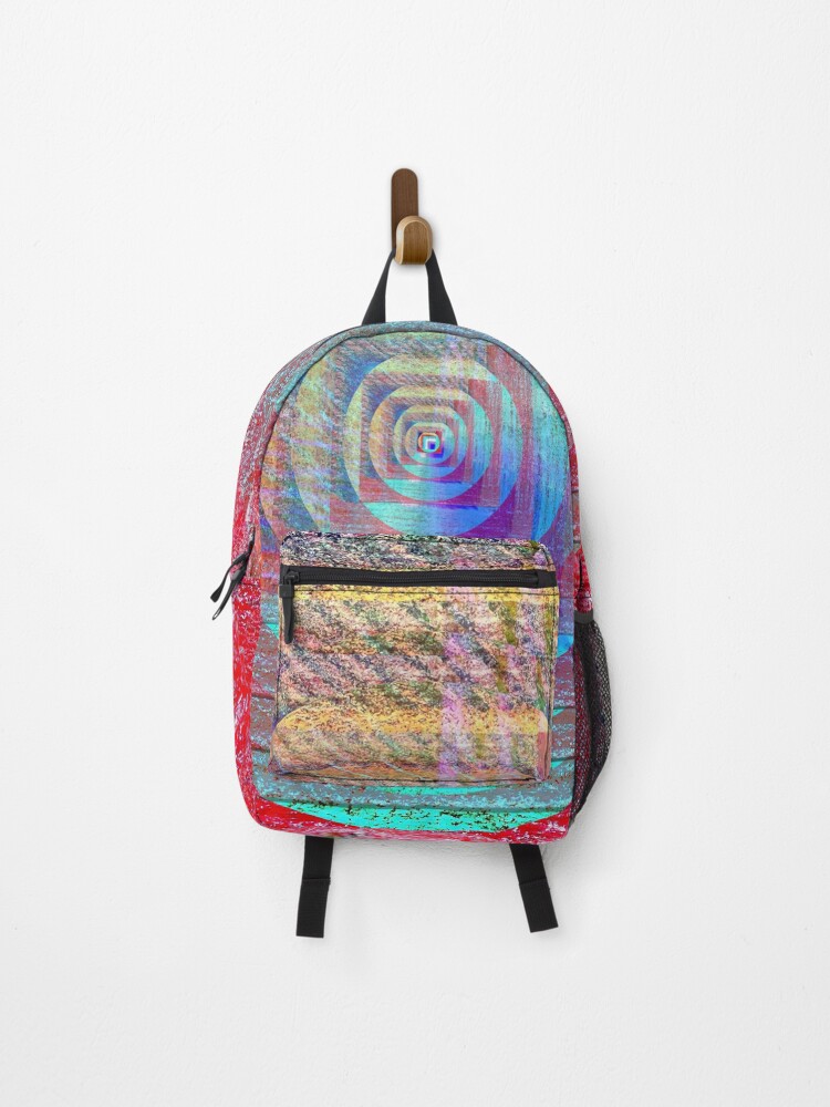 Thumbnail 1 of 3, Backpack, Color Lens Abstract - Geometric Vortex Psychedelic Print designed and sold by MAMA78.