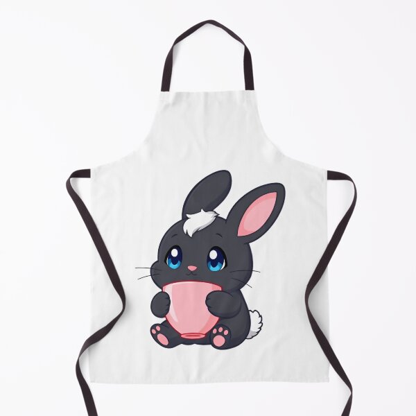 Item preview, Cute kawaii black bunny with a pink cup 18 designed and sold by ChameleonStars.