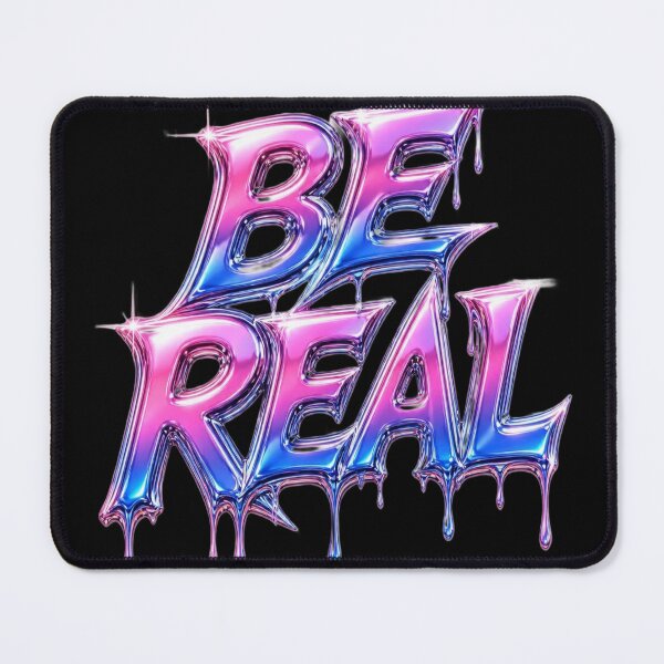 Item preview, Be Real Liquid Chrome Neon Graffiti Streetwear T-Shirt designed and sold by weeomano.