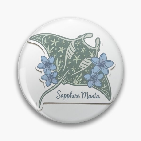 Item preview, Sapphire Manta Aesthetic Manta Ray Ocean Illustration designed and sold by Mialunaa.